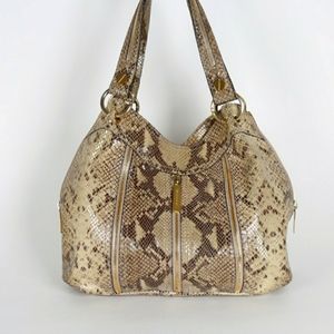 MICHAEL KORSPython Style Leather Grey Hobo